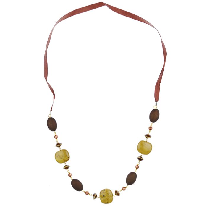 UG209 Ceramic and plastic beads necklace